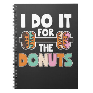 Dumbell Weightheben Donut Dessert Gym Workout Notizblock