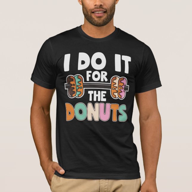 Dumbell Weightheben Donut Dessous Gym Workout T-Shirt (Vorderseite)
