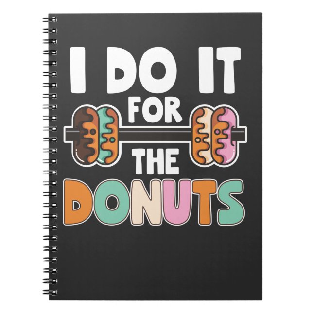 Dumbell Weightlift Donut Dessert Gym Workout Notizblock (Vorderseite)