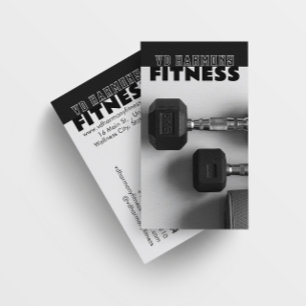 Dumbells Fitness Carte de visite noir blanc