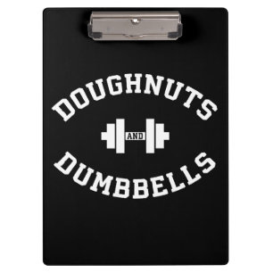 Dumbells und Doughnut - Funny Gym Workout Klemmbrett