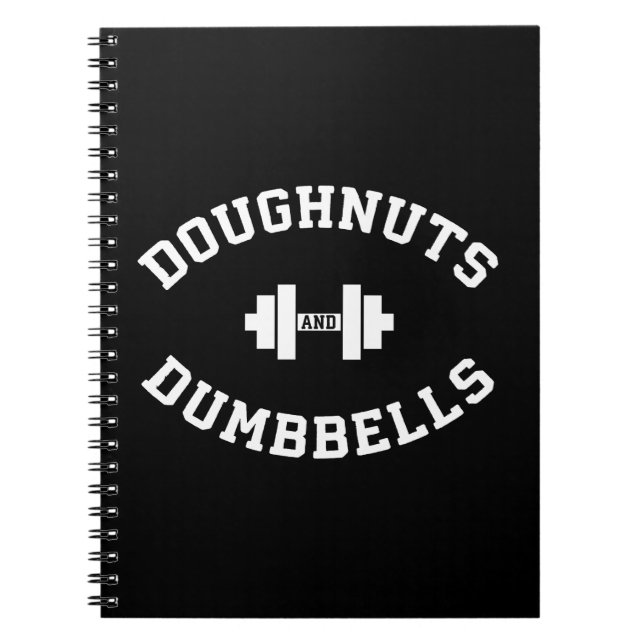 Dumbells und Doughnut - Funny Gym Workout Notizblock (Vorderseite)