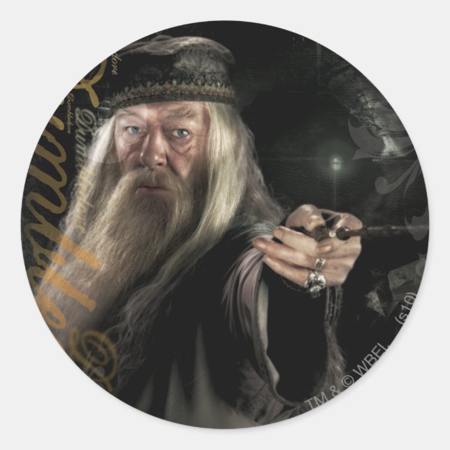 Dumbledore-Script-Logo Runder Aufkleber (Vorderseite)