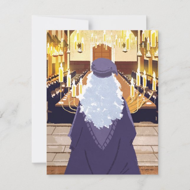 Dumbledore spricht in der Großen Halle der Hogwart Mitteilungskarte (Vorderseite)