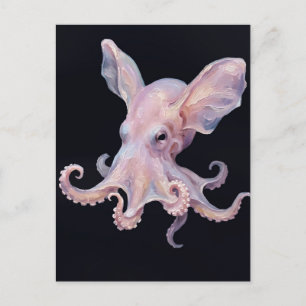 Dumbo Oktopus — Tiefsee-Impasto-Ölgemälde-Kunst Feiertagspostkarte