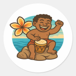 Dumi Ocean Drummer Runder Aufkleber