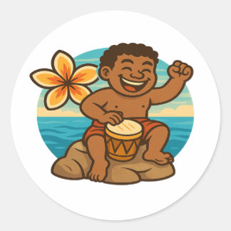 Dumi Ocean Drummer Runder Aufkleber
