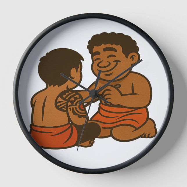 Dumi Tatau Artist Clock Uhr (Vorderseite)