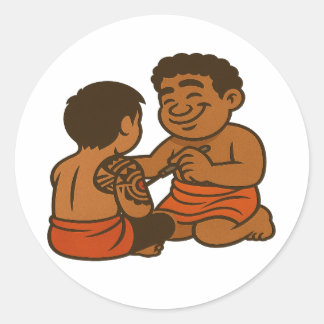 Dumi Tatau Artist Runder Aufkleber