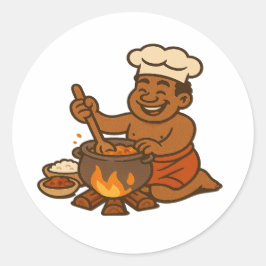 Dumi Village Chef Runder Aufkleber