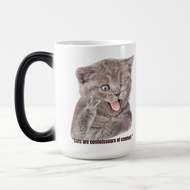 dumme Katze Verwandlungstasse (Links)