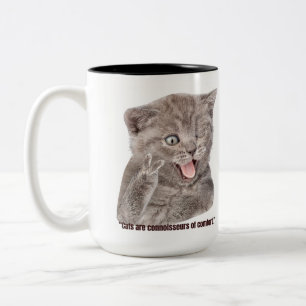 dumme Katze Zweifarbige Tasse