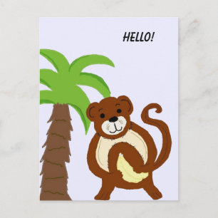 Dummer Affe mit Palme Postkarte