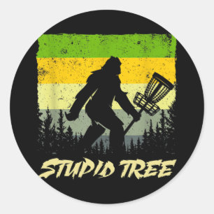 Dummer Baum Disc Golf Lustiger Frisbee Golf Runder Aufkleber