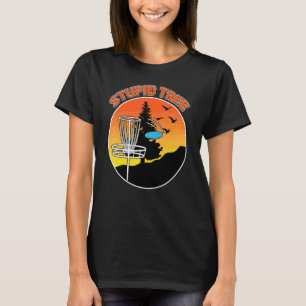 Dummer Baum Kiefernbaum Sonnenuntergang Disc Fris T-Shirt