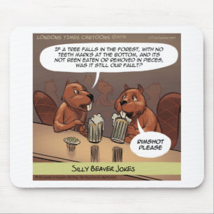 Dummer Biber-Witz Lustiger Cartoon Mousepad