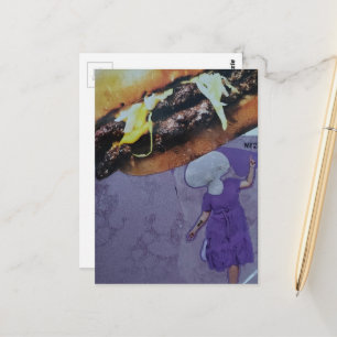 Dummer Cheeseburger Pilz Dame Collage Postkarte
