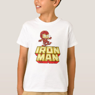 Dummer Chibi-Iron-Man beim Skateboardfahren T-Shirt