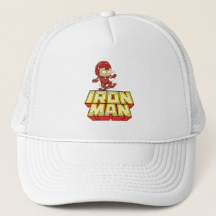 Dummer Chibi-Iron-Man beim Skateboardfahren  Truckerkappe