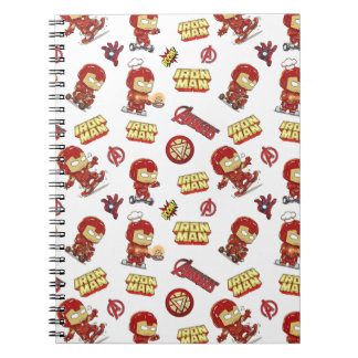 Dummer Chibi-Iron-Man-Nahtloses Muster - Superheld Notizblock