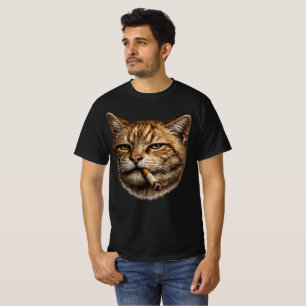 Dummer Cooler Lustiger Katzen-Meme Rauchende Katze T-Shirt