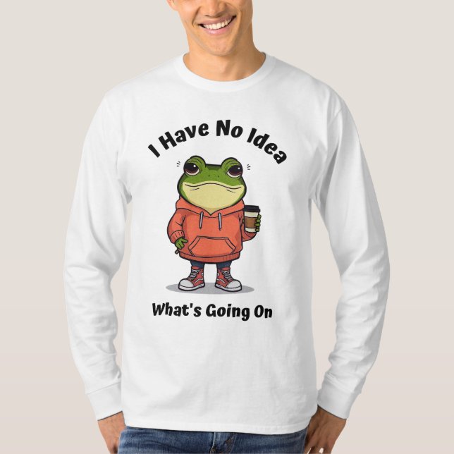 Dummer Frosch-Existenz-Meme T-Shirt (Vorderseite)