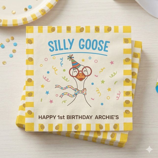 Dummer Gans 1. Geburtstag Papier Serviette (Von Creator hochgeladen)