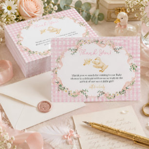 Dummer Gans Baby Girl Baby Shower  Dankeskarte