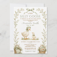 Dummer Gans Baby Shower Dusty Grün Gingham Floral