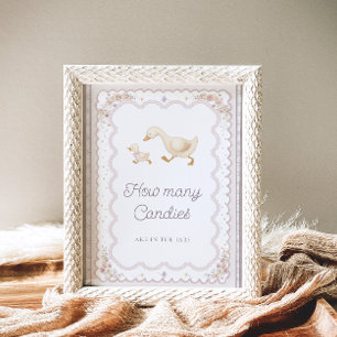 Dummer Gans Baby Shower Errate wie viele Süßigkeit Poster