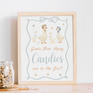 Dummer Gans Baby Shower Errate wie viele Süßigkeit Poster