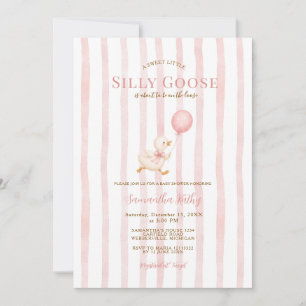 Dummer Gans Baby Shower Rosa Gestreifte Ente Einladung