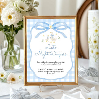 Dummer Gans Baby Shower | Späte Nacht Windeln Schi Poster