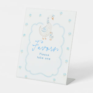 Dummer Gans Blau Baby Shower Geschenke Tischschild Sockelschild