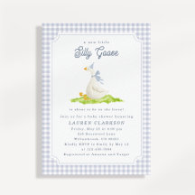 Dummer-Gans-Blau-Gingham-Baby-Shower-Einladung