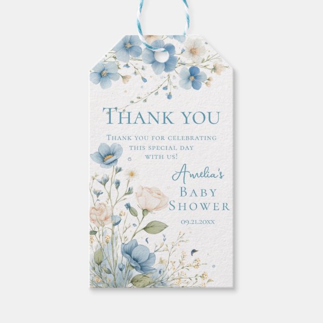 Dummer Gans Blau Wildblumen-Geschenk-Anhänger Geschenkanhänger (Vorderseite)