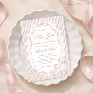 Dummer-Gans-Blumenmädchen-Baby-Party  Einladung
