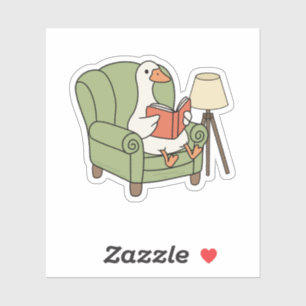 Dummer-Gans-Buchclub-Cosy-Goose-Lese-Buchliebhaber Aufkleber