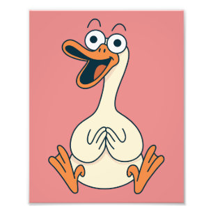 Dummer Gans, Eigenartig, Lustige Cartoon-Gans Fotodruck