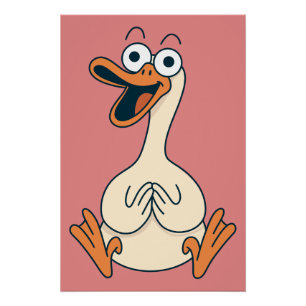 Dummer Gans, Eigenartig, Lustige Cartoon-Gans Poster