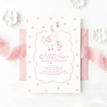 Dummer Gans Elegante Rosa Mädchen Baby Shower