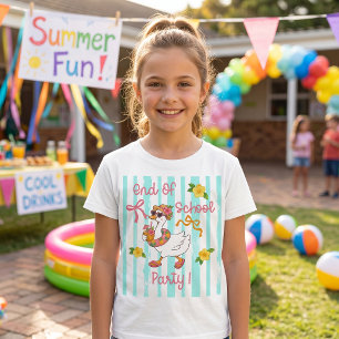 Dummer Gans Ende der Schulparty Streifen T-Shirt