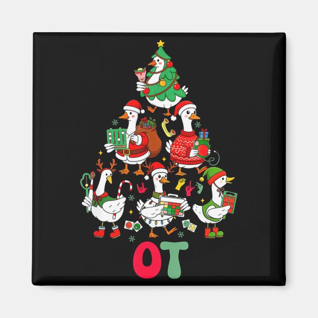 Dummer Gans Ergotherapie Weihnachtsbaum OT Magnet (Vorne)