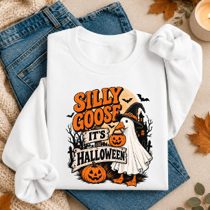 Dummer Gans, es ist Halloween Geist Hexe Tier Sweatshirt