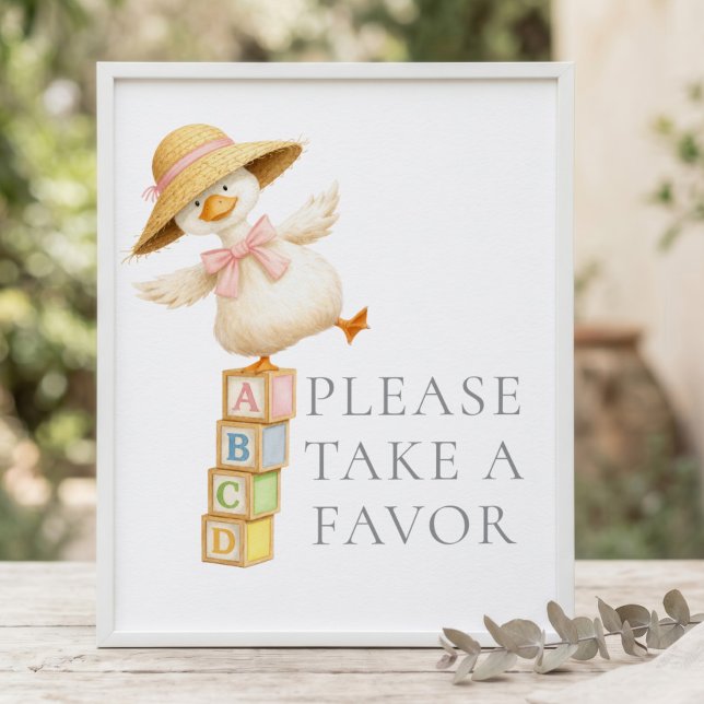 Dummer-Gans-Geschenke-Schild Graue Babyparty Poster (Von Creator hochgeladen)