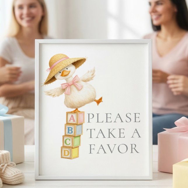 Dummer-Gans-Geschenke-Schild Graue Babyparty Poster (Von Creator hochgeladen)