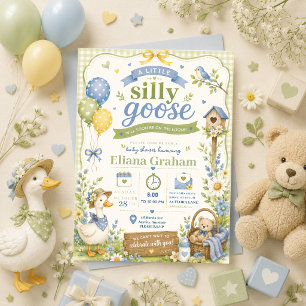 Dummer Gans Geschlechtsneutrale Babyparty Blumen E Einladung