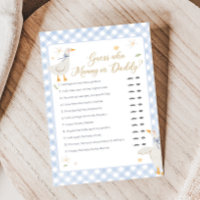 Dummer Gans Gingham Baby Shower Rate Mal Spiel