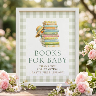 Dummer Gans Gingham Bücher für Baby Shower Schild