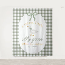 Dummer Gans-Grün-Gingham-Baby-Party-Hintergrund